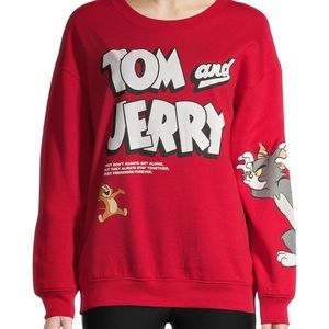 Tom and Jerry Red Graphic Sweater